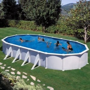 Piscina Desmontável GRE Atlantis Oval em acciaio – Chapa Branca