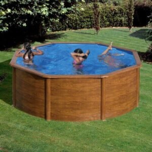 Piscina Desmontável GRE Sicilia Circular – Efeito legno
